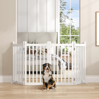 Yaheetech Hundeabsperrgitter faltbar – 4 Paneele, 201,5 cm, Weiss