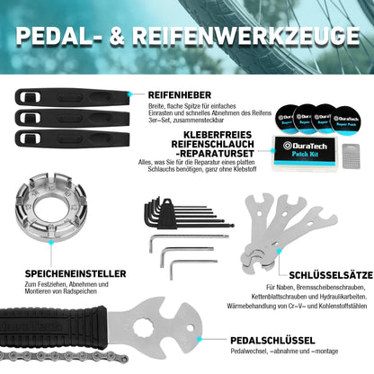 DURATECH Fahrrad Reparaturset Werkzeugkoffer - 41-teilig