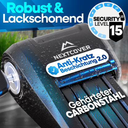 NEXTCOVER® FoldPro Hochsicherheits Faltschloss – 100 cm Halterung