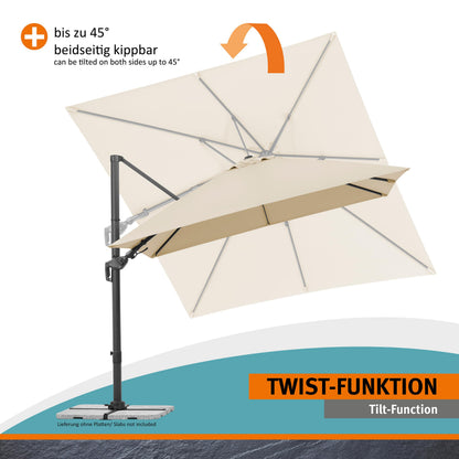 Schneider Sonnenschirm Rhodos Twist 300 x 300 cm natur