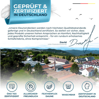 Glückstoff Feder- und Daunendecke Duvet - 200x200cm Ganzjahresdecke