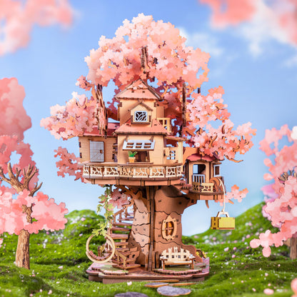 Rolife 3D Puzzle Sakura Baumhaus, Holz-Modellbausatz, 535 Teile