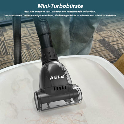 Akitas C5 Turbo Beutelstaubsauger mit Tierhaarbürste, 850 W