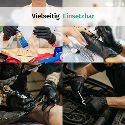 Nitrilhandschuhe Einweg Puderfrei Schwarz M - Karton