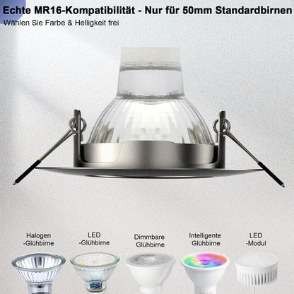 Wondlumi Spot GU10 Rund Schwenkbar Edelstahl Gebürstet 20er