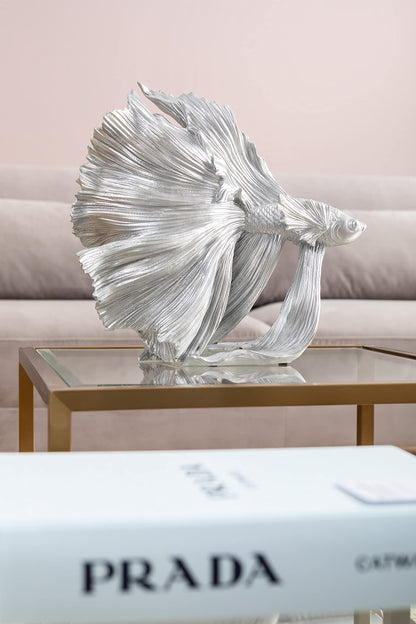 Kare Design Betta Fish Deko Figur – Silber, Fisch-Motiv