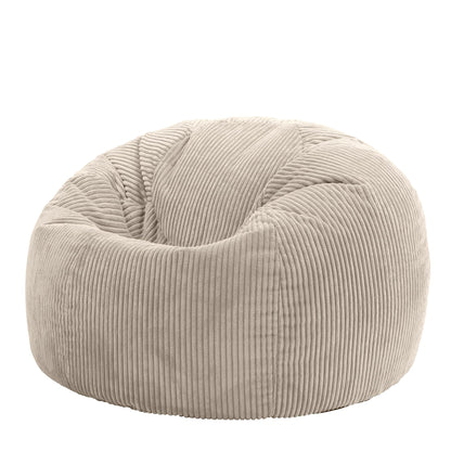 Icon Kingston Sitzsack & Lounge Sessel Cord – Beige: Beiger Cord-Sitzsack in ergonomischer Lounge-Form. Komfortables Sitzmöbel zur Entspannung.