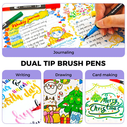 Artecho Dual Brush Pen Set, 168 Farben, Pinselstifte mit Tragetasche