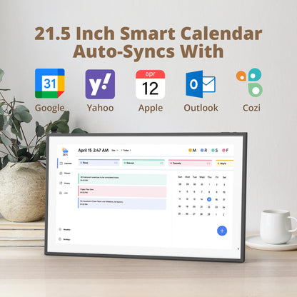 Dragon Touch 21.5 Zoll Digitaler Wandkalender - Schwarz
