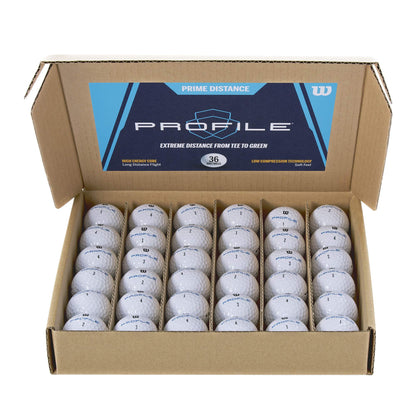 Wilson Prime Distance Profile Golfbälle, 36er-Pack, Weiss