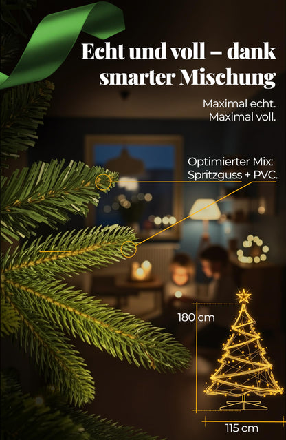4smile Weihnachtsbaum künstlich realistisch - 180 cm Dunkelgrün