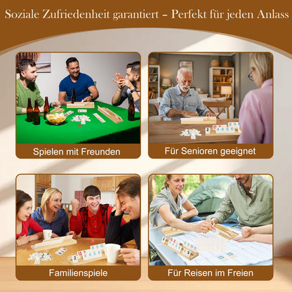 SOOPOTAY Rummy Cup Spiel mit 160 Melamin-Steinen und 6 Holzablagen