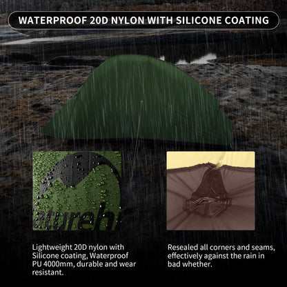 Naturehike Cloud up 2 Ultraleicht Zelt 2P - Upgrade 20D Waldgrün