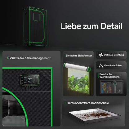 VIVOSUN Growzelt 90x50x160 cm mit Mylar und Sichtfenster