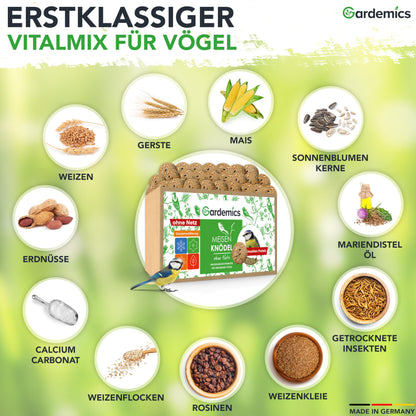 Gardemics Meisenknödel ohne Netz, Insekten-Knödel 200 Stück 18 kg