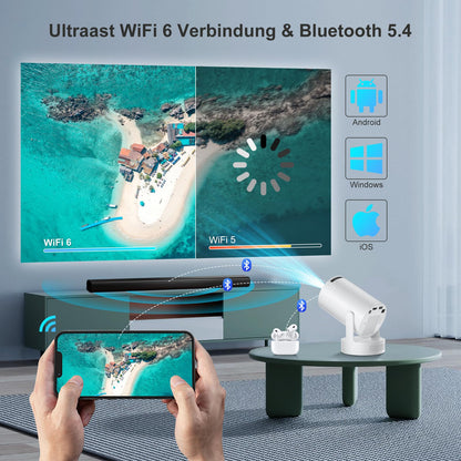 Salange Mini Beamer FHD 1080P Smart Android 11.0 Drehbar