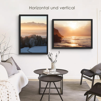 QPQIYIY Bilderrahmen 50x70 cm, 3er-Set, schwarz, Holzwerkstoff