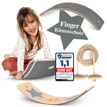 Kids Woody Star Balance Board Kinder Wackelbrett Holz 80x30cm