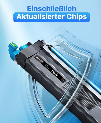 SODFACE TN248 Toner Set kompatibel für Brother MFC-L3760CDW, 4er-Pack