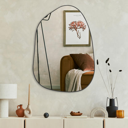 PERFNIQUE Asymmetrischer Wandspiegel - Schwarz, 69x48 cm