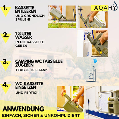 AQAHY WC Tabs blue extra stark – Toilettenzusatz für Chemietoilette