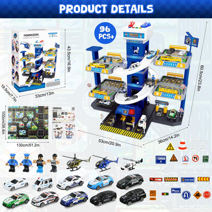 FORMIZON 5 Stockwerke Parkhaus Feuerwehr Polizei – Blau