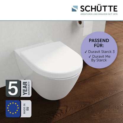 SCHÜTTE WC-Sitz für Duravit Starck 3 mit Absenkautomatik, weiss