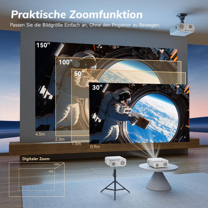 Smart Mini Beamer 4K Heimkino Projektor - Netflix Zertifiziert