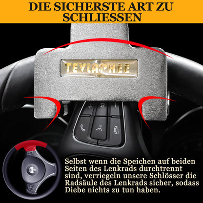 Tevlaphee Riegel Lenkradkralle mit Alarm 120dB – Silber