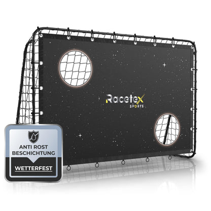 Racetex Fussballtor für Kinder mit Torwand und Erdanker, Galaxy aus Metallstangen mit Polyester-Netz