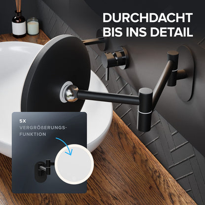 ovimar Kosmetikspiegel Leinoya mit Beleuchtung, 5-fach, Wandmontage