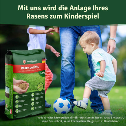 Veddelholzer Garten Dürreresistenter Rasen Rasenpellets 240 m² Schatten