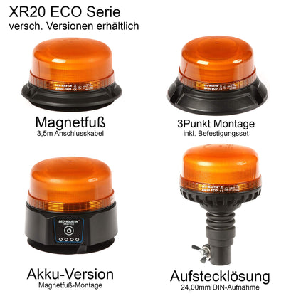 LED-MARTIN XR20 ECO LED-Rundumleuchte gelb mit Magnet und Akku