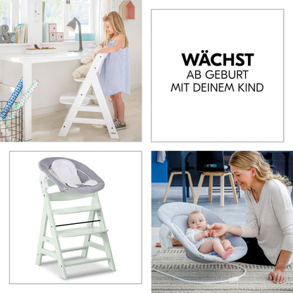 hauck Alpha+ Newborn Set Babyhochstuhl 2in1 Bouncer - Mint