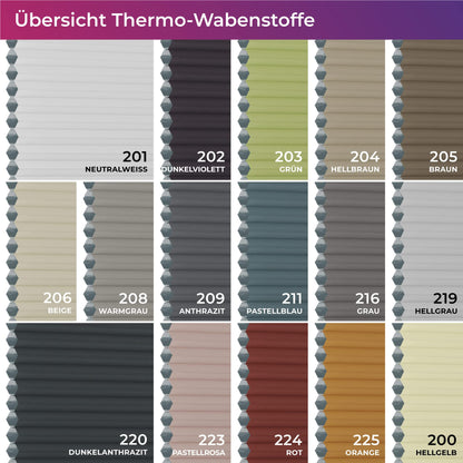 SchattenFreude Thermo-Waben-Plissee nach Mass, Blackout