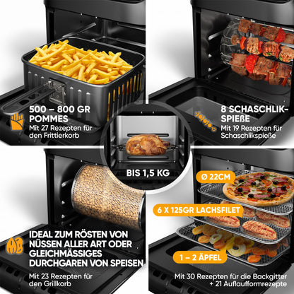 Stillstern Heissluftfritteuse XXL 12L Air Fryer ohne Öl
