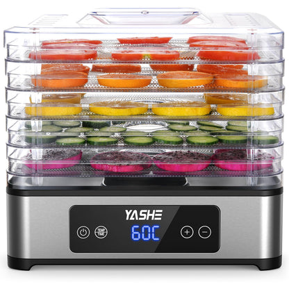 YASHE Dörrautomat FD-1019, 5 Edelstahl-Einschübe, 400 W, Timer