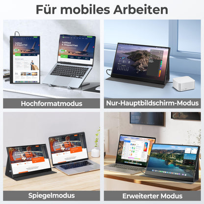 UFYQL Tragbarer Monitor 15,6 Zoll FHD IPS mit USB-C & HDMI