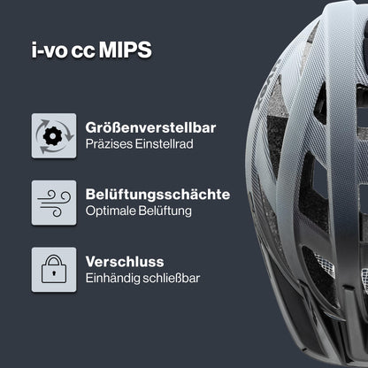 uvex i-vo cc MIPS Allround-Helm, Black-Cloud matt, 56-60 cm