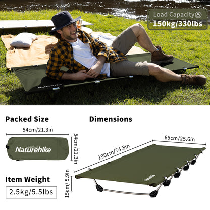 Naturehike Campingbett, ultraleichtes Feldbett, klappbar bis 150 kg