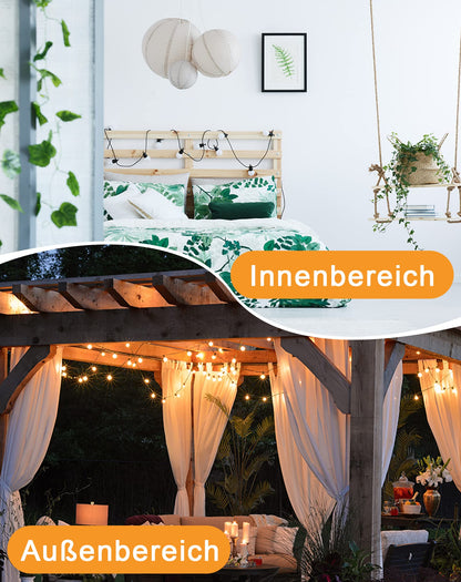 Zuske 30M Lichterkette Außen, LED Lichterkette Aussen strom mit 50+2 Warmweiße G40 Bruchsicher Glühbirnen, IP65 Wasserdicht Outdoor Lichterketten für Garten Terrasse Hochzeiten Partys Bistro Balkon