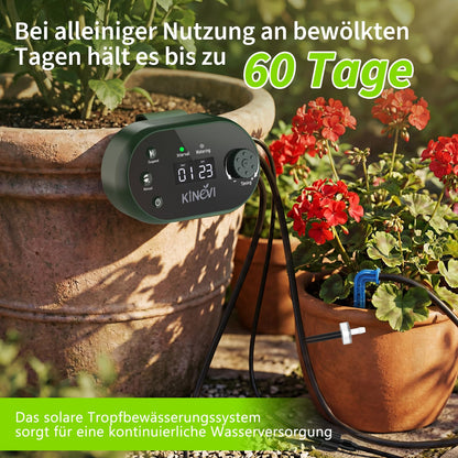 KINEVI IC308 Solar Bewässerungssystem, Tropfbewässerung Set 30 m