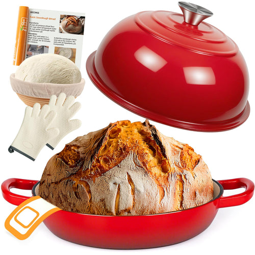 Gusseisen Brotbacktopf Emaille Dutch Oven – 5,7L Rot