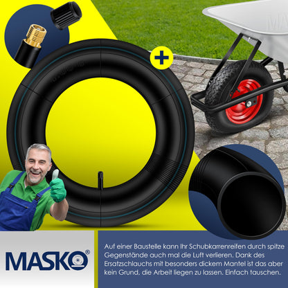 MASKO Bauschubkarre 100L 250kg - Luftreifen, verzinkt m. Ersatzschlauch