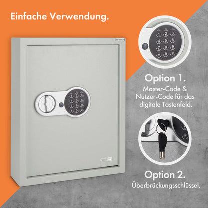 VonHaus Digitaler Schlüsseltresor - Wandmontage, 71 Schlüssel