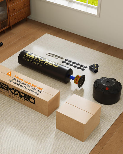 LEKÄRO freistehender Kickboxsack Erwachsene - Schwarz Gold