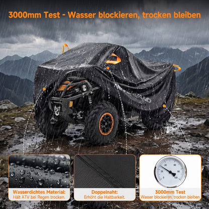 NEVERLAND Abdeckplane für Quad ATV XXXL, 210D Oxford, orange