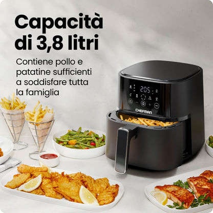 Chefman 3.8L Heissluftfritteuse Hi-Fry Digital - Schwarz