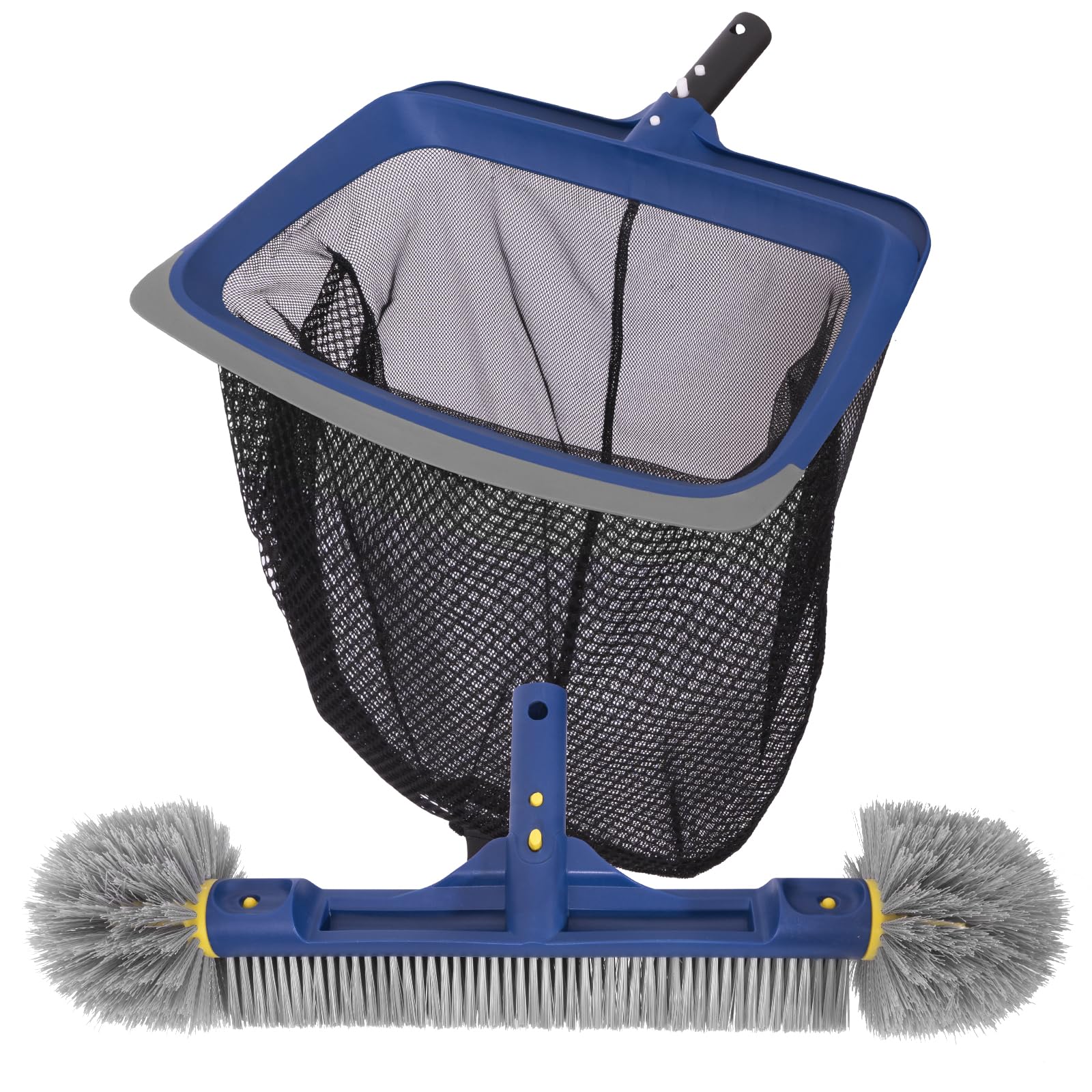 POOLAZA Pool Reinigungsset mit Kescher und 46 cm Poolbürste, feinmaschiges Nylonnetz