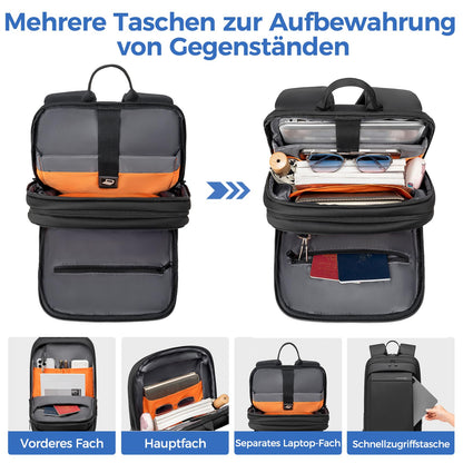 Fenree.geer Laptop Rucksack 15,6 Zoll mit USB, erweiterbar, schwarz
